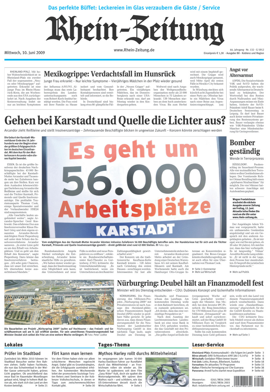 Rhein-Zeitung Koblenz & Region vom Mittwoch, 10.06.2009
