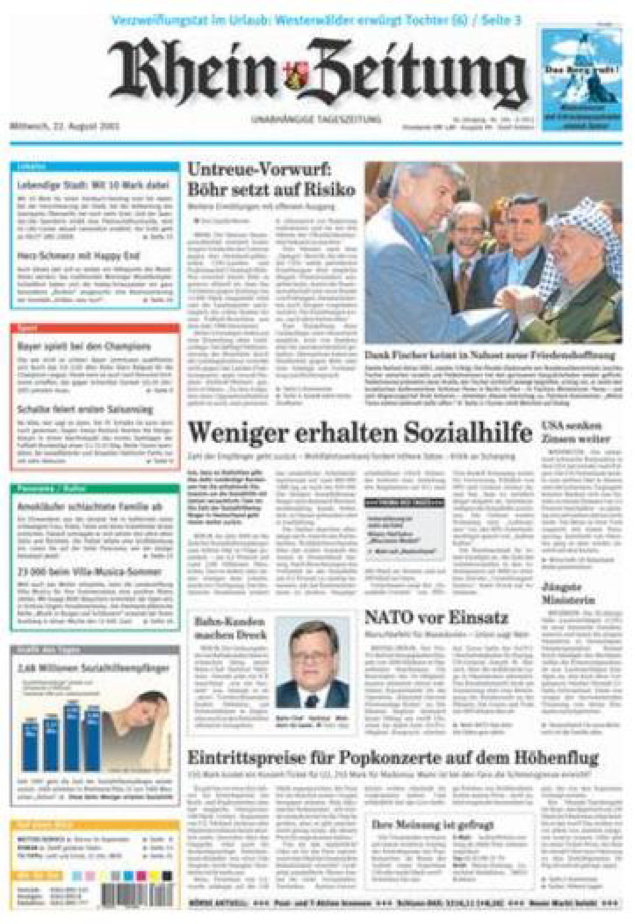 Rhein-Zeitung Koblenz & Region vom Mittwoch, 22.08.2001
