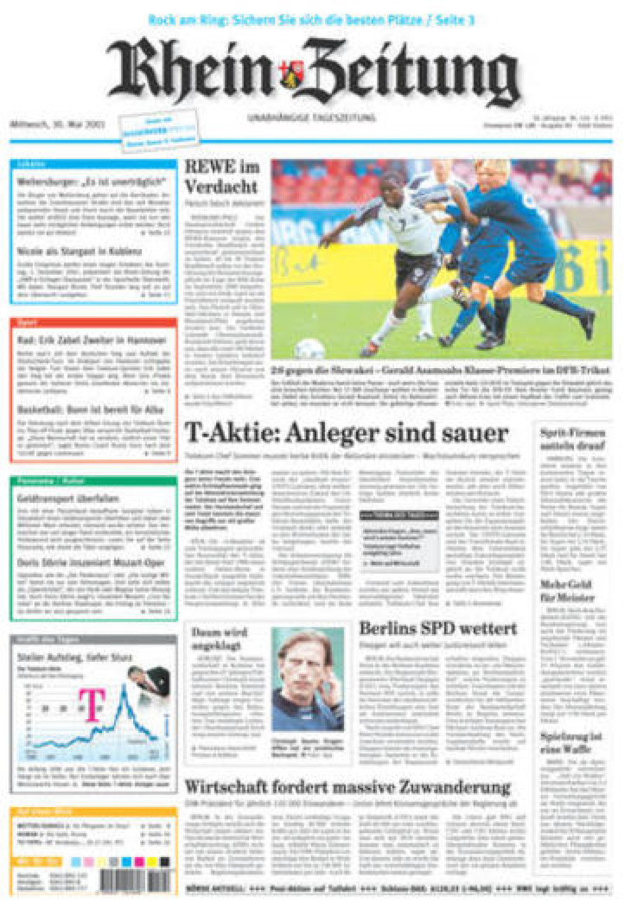 Rhein-Zeitung Koblenz & Region vom Mittwoch, 30.05.2001