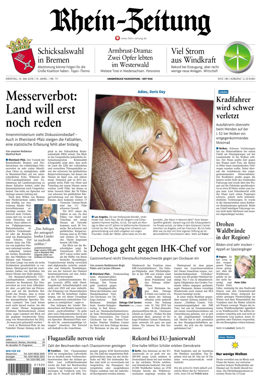 Rhein-Zeitung Koblenz & Region vom Dienstag, 14.05.2019