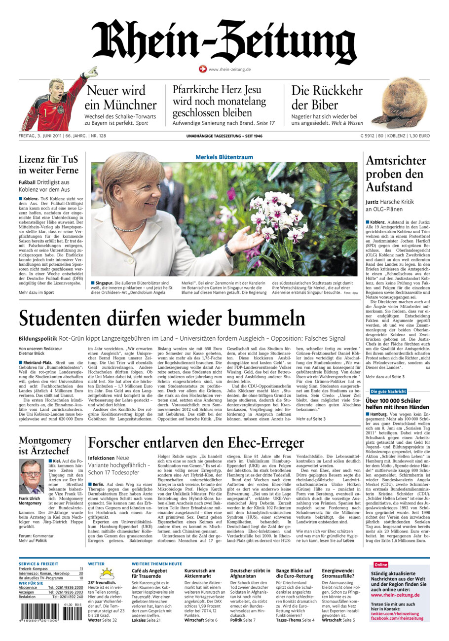 Rhein-Zeitung Koblenz & Region vom Freitag, 03.06.2011