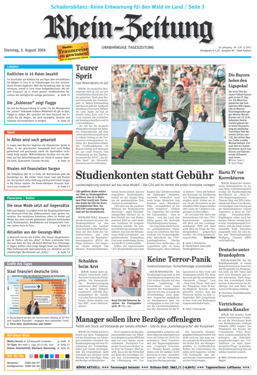Rhein-Zeitung Koblenz & Region vom Dienstag, 03.08.2004