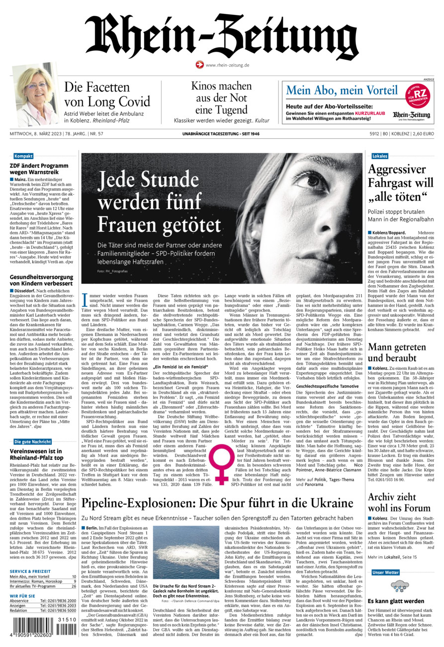 Rhein-Zeitung Koblenz & Region vom Mittwoch, 08.03.2023