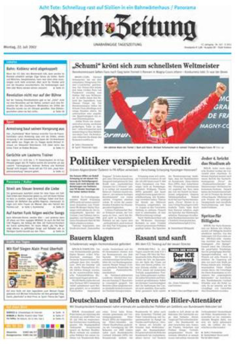 Rhein-Zeitung Koblenz & Region vom Montag, 22.07.2002