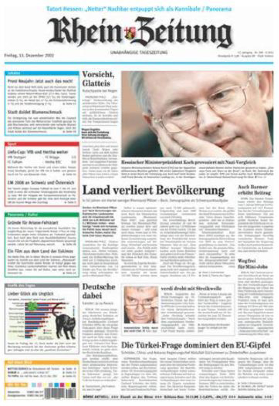 Rhein-Zeitung Koblenz & Region vom Freitag, 13.12.2002