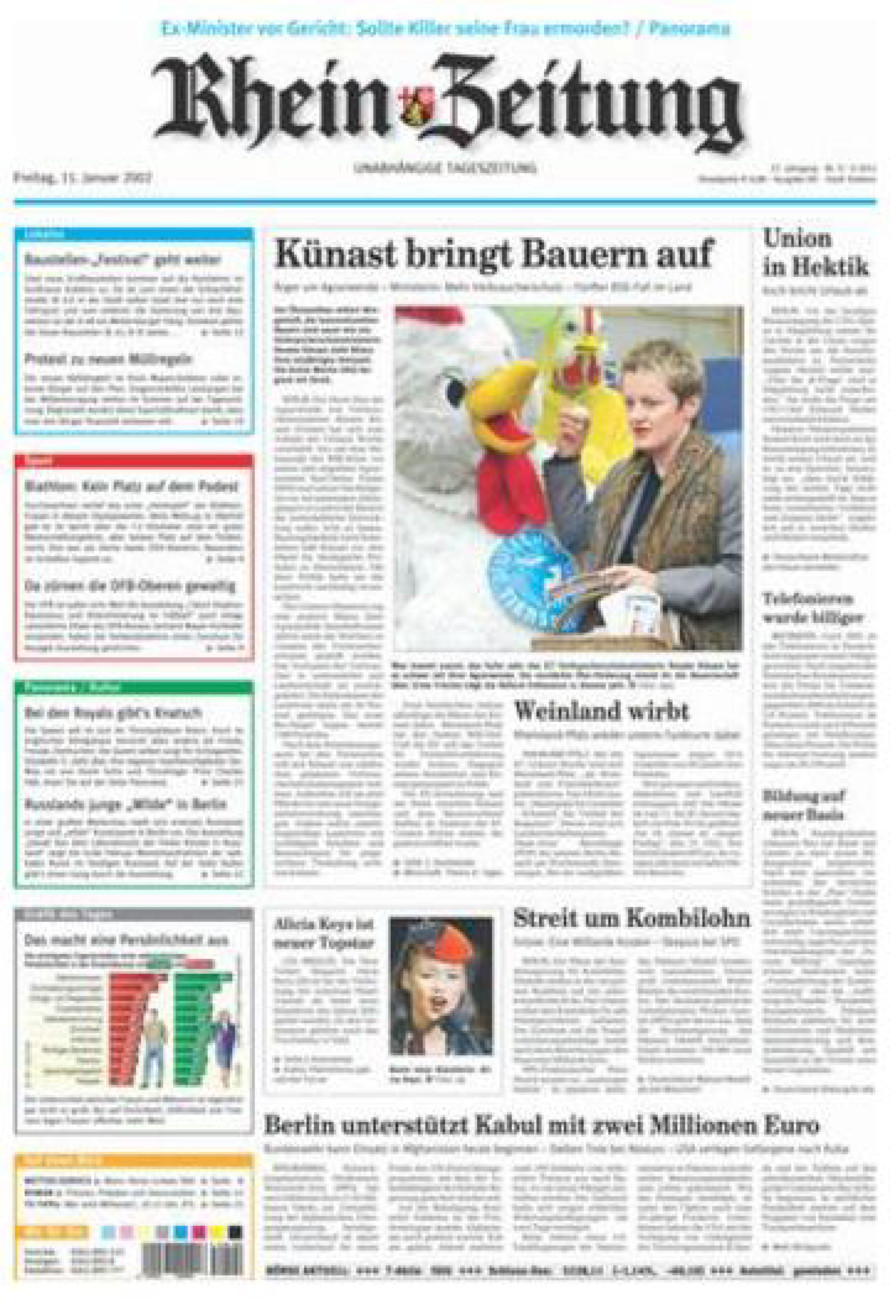Rhein-Zeitung Koblenz & Region vom Freitag, 11.01.2002