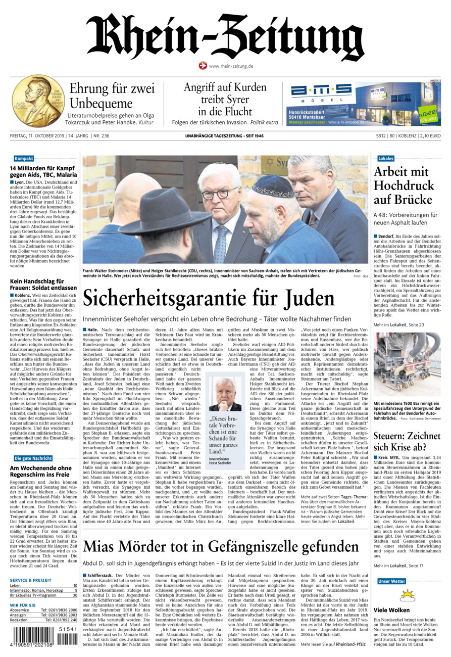 Rhein-Zeitung Koblenz & Region vom Freitag, 11.10.2019
