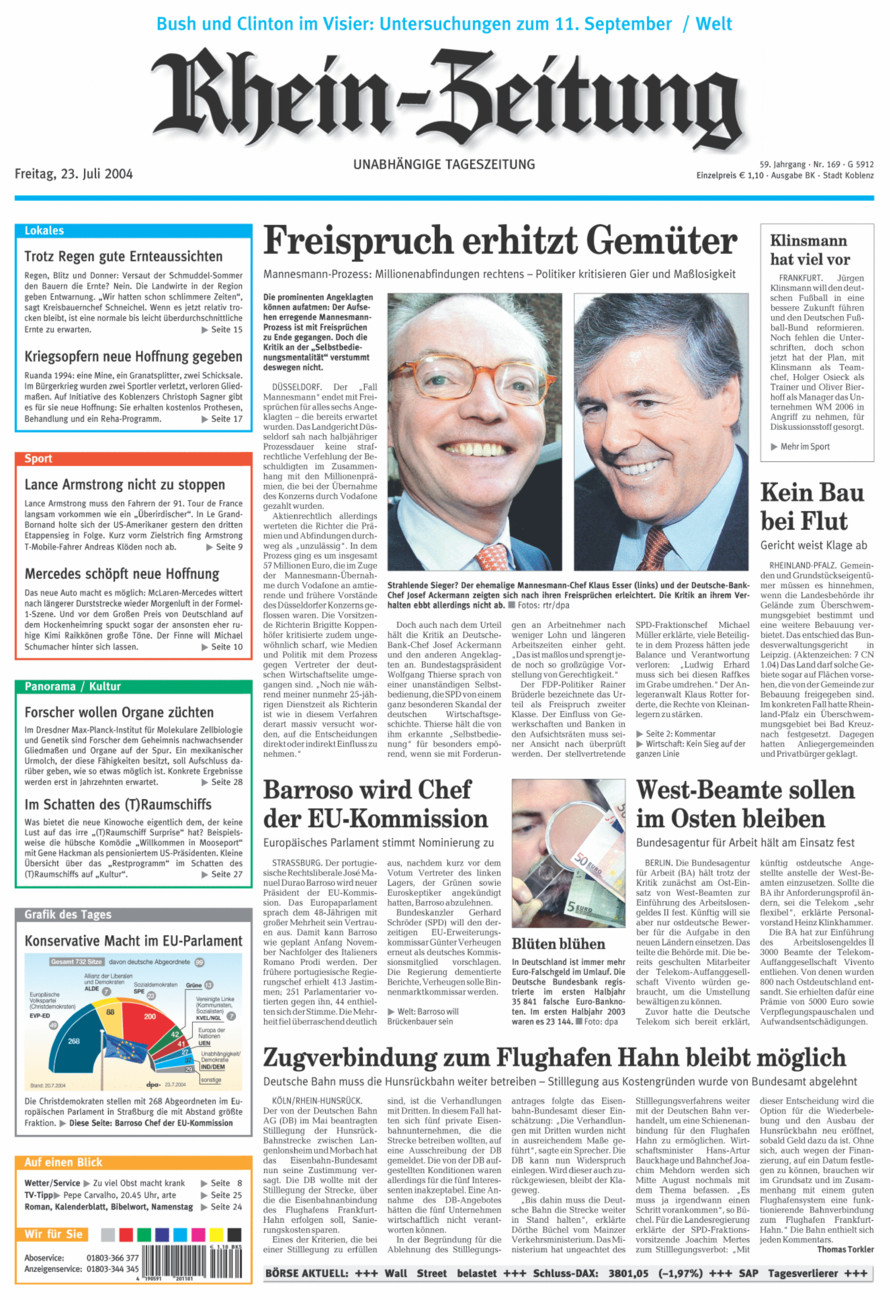 Rhein-Zeitung Koblenz & Region vom Freitag, 23.07.2004