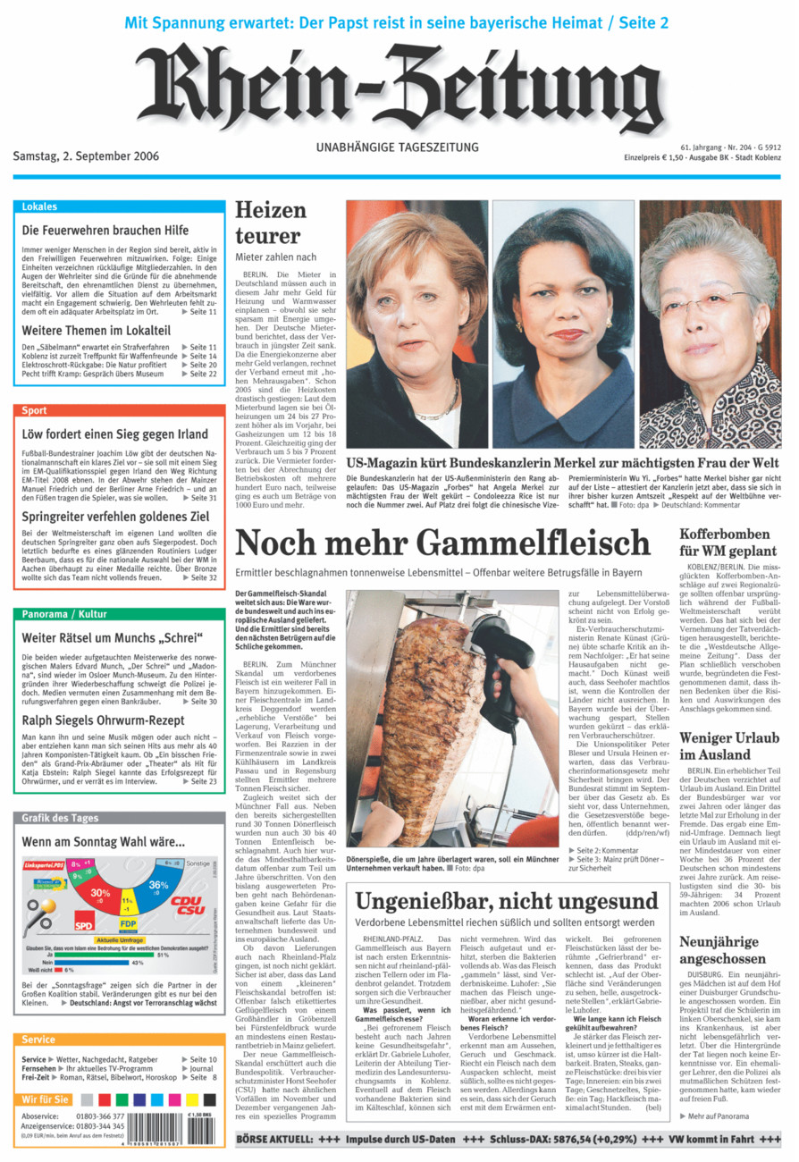 Rhein-Zeitung Koblenz & Region vom Samstag, 02.09.2006