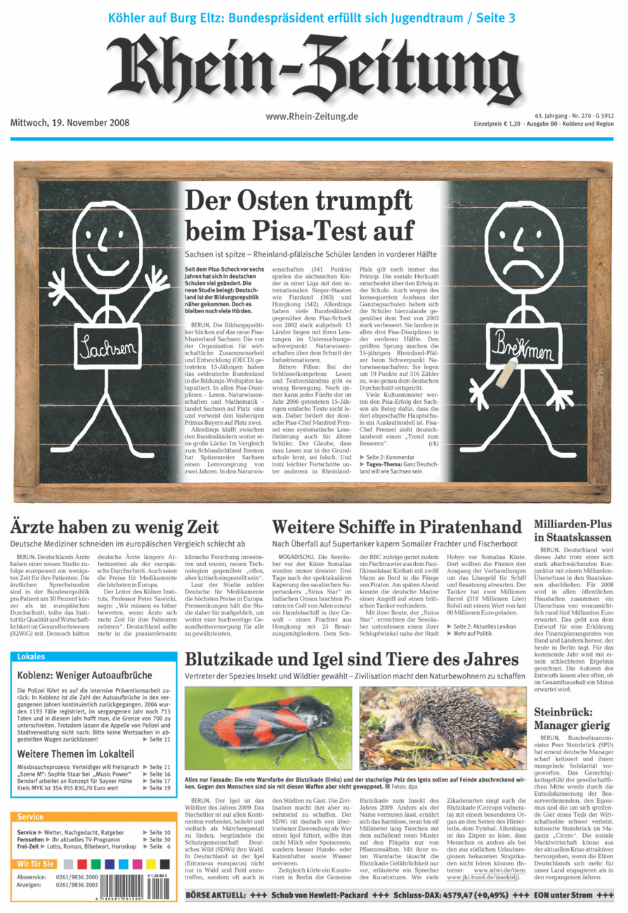 Rhein-Zeitung Koblenz & Region vom Mittwoch, 19.11.2008