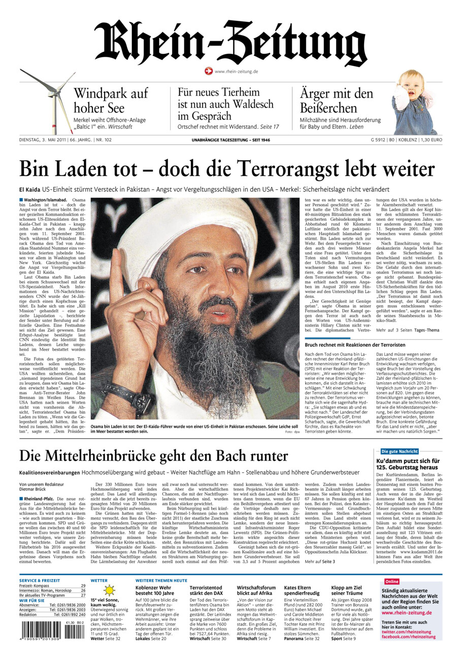 Rhein-Zeitung Koblenz & Region vom Dienstag, 03.05.2011