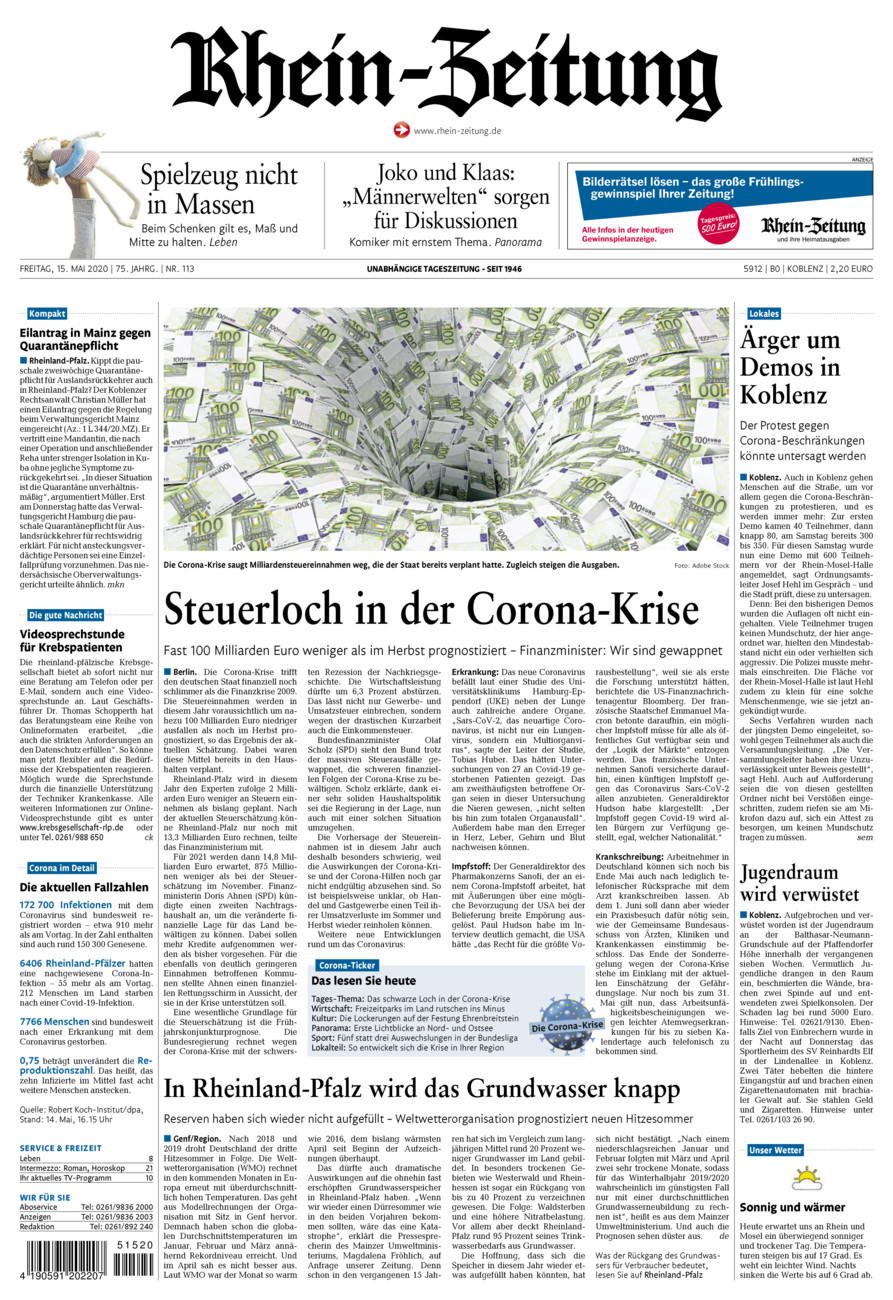 Rhein-Zeitung Koblenz & Region vom Freitag, 15.05.2020
