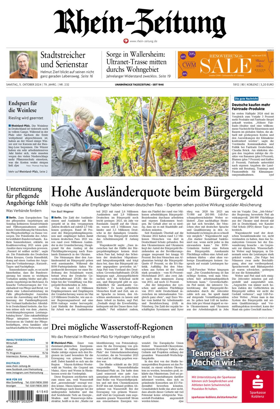 Rhein-Zeitung Koblenz & Region vom Samstag, 05.10.2024