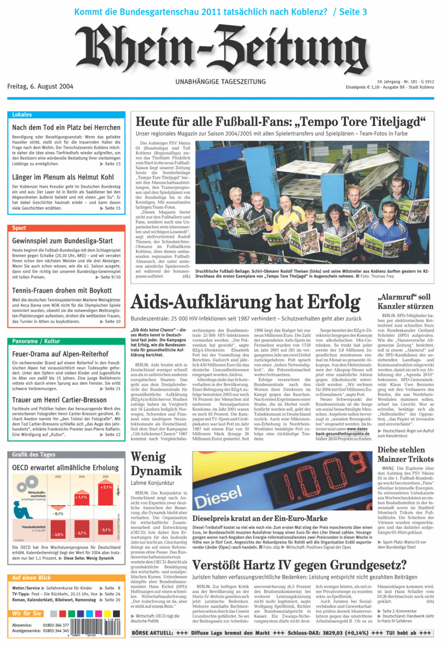 Rhein-Zeitung Koblenz & Region vom Freitag, 06.08.2004