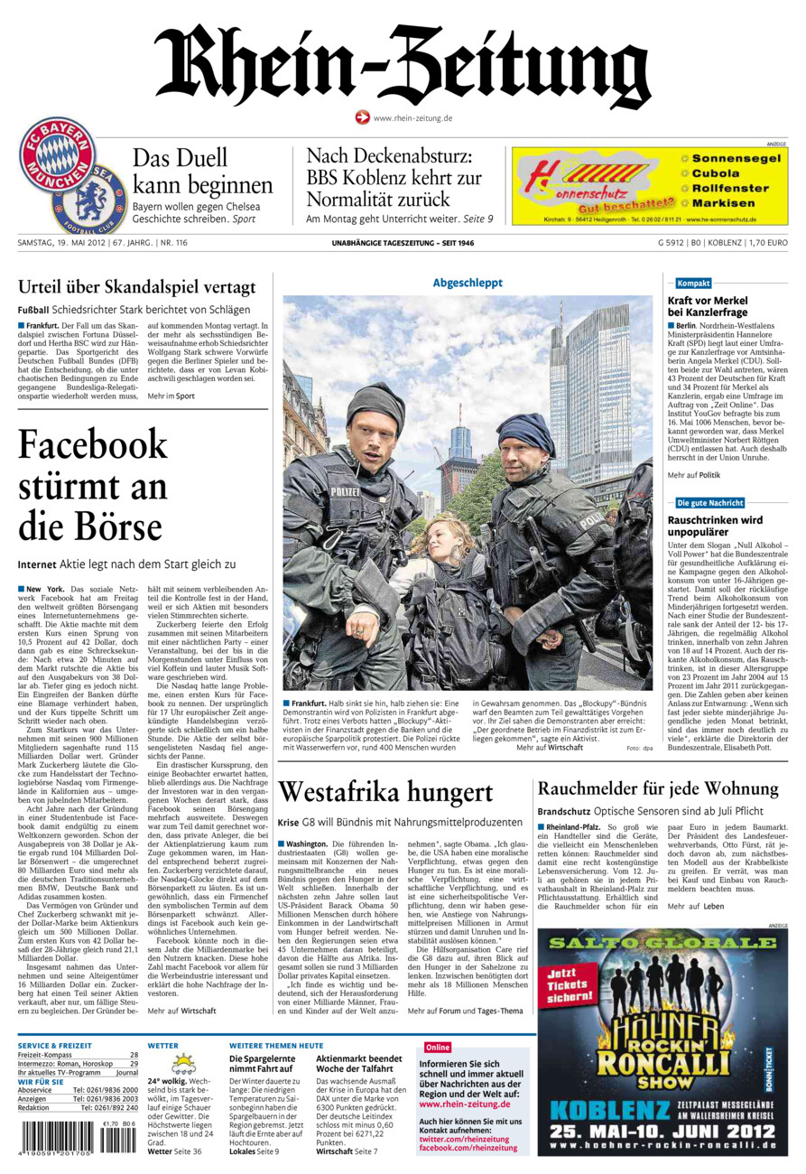 Rhein-Zeitung Koblenz & Region vom Samstag, 19.05.2012