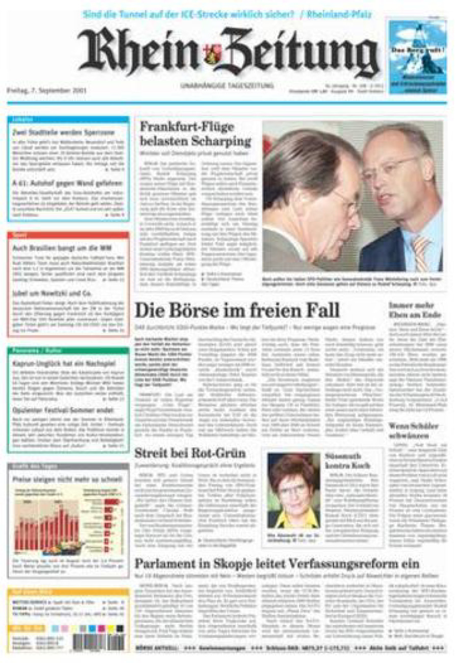 Rhein-Zeitung Koblenz & Region vom Freitag, 07.09.2001