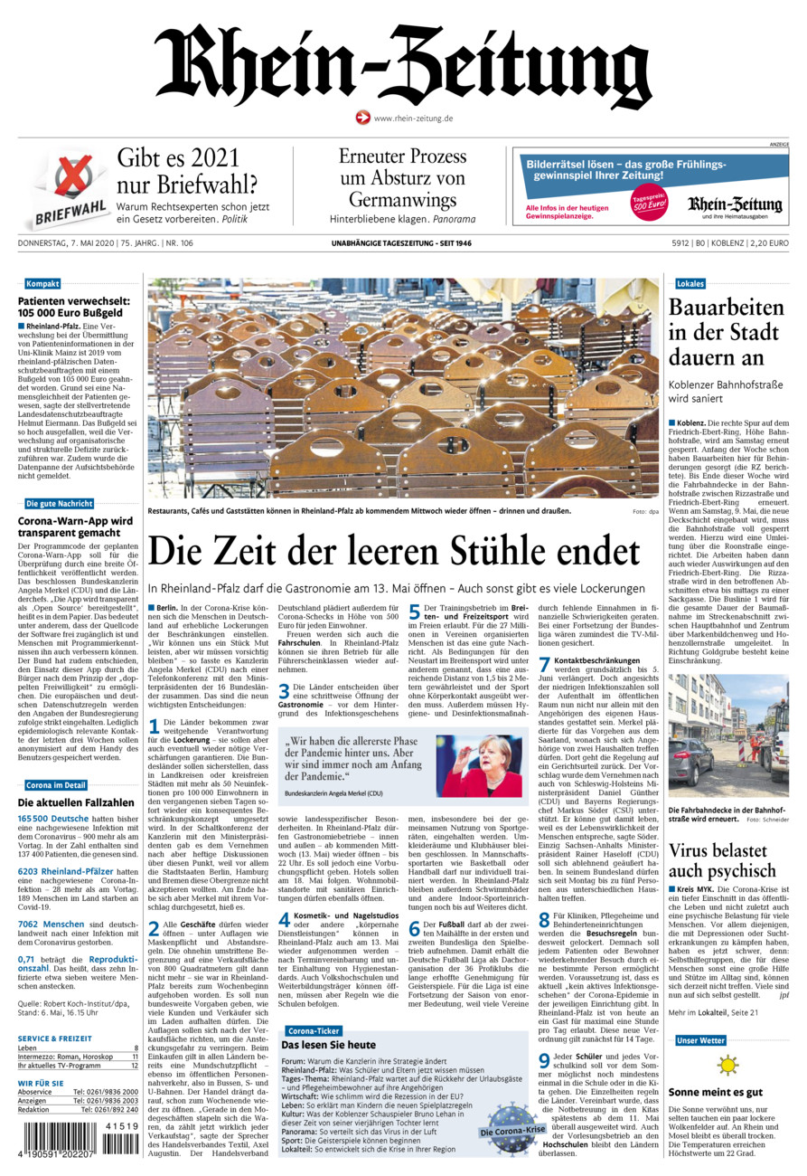 Rhein-Zeitung Koblenz & Region vom Donnerstag, 07.05.2020