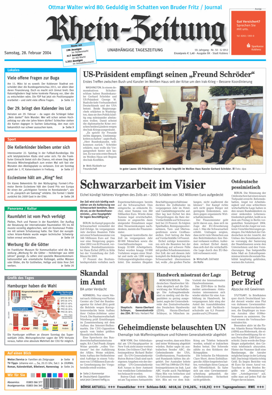 Rhein-Zeitung Koblenz & Region vom Samstag, 28.02.2004