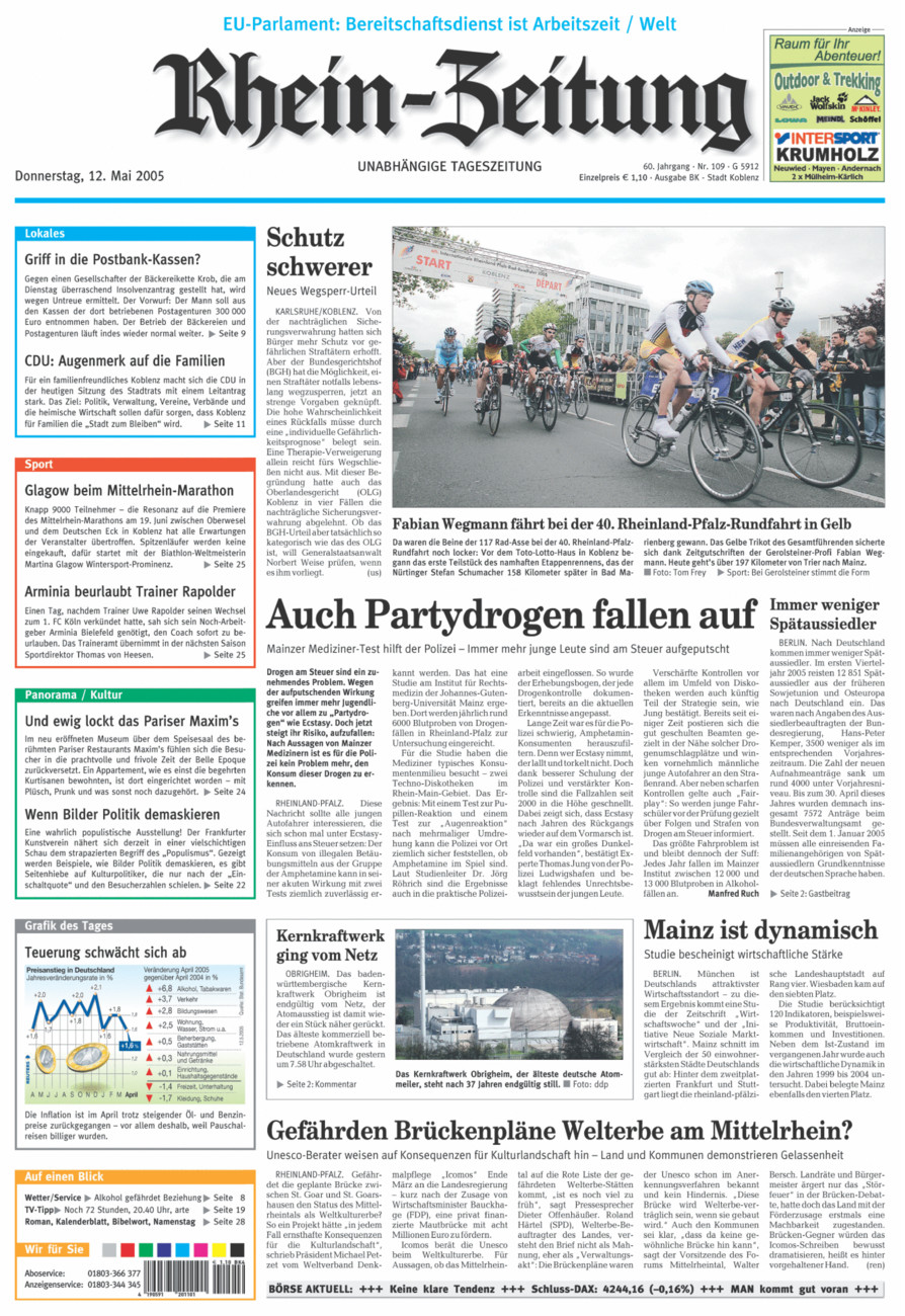 Rhein-Zeitung Koblenz & Region vom Donnerstag, 12.05.2005