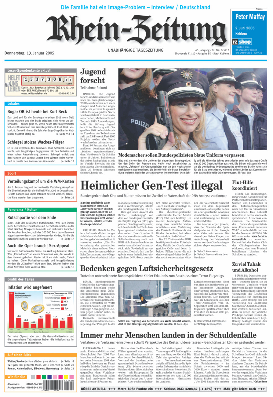 Rhein-Zeitung Koblenz & Region vom Donnerstag, 13.01.2005