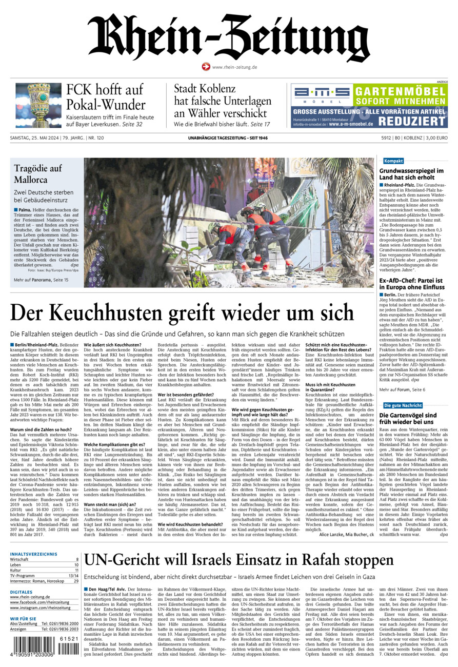 Rhein-Zeitung Koblenz & Region vom Samstag, 25.05.2024