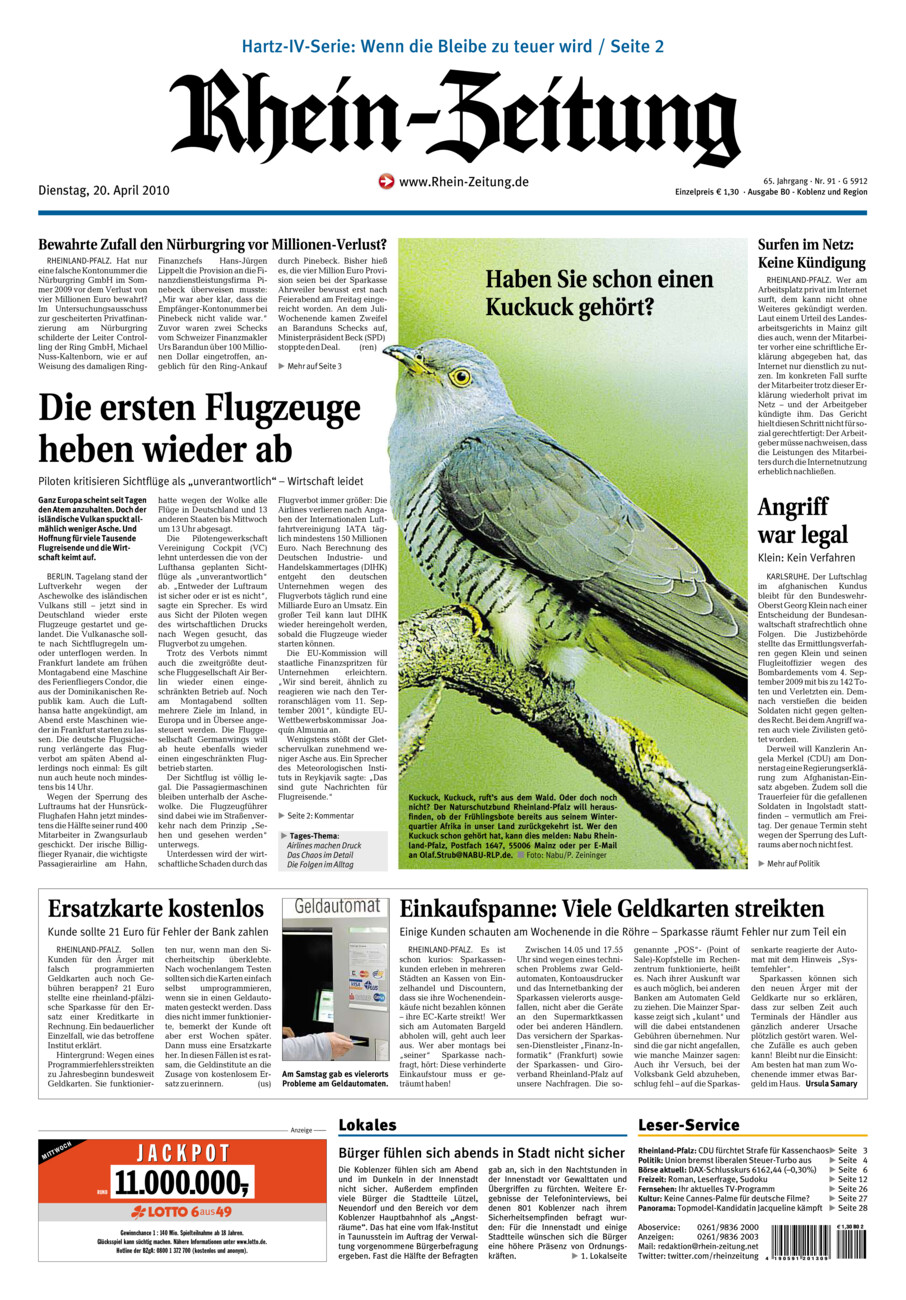 Rhein-Zeitung Koblenz & Region vom Dienstag, 20.04.2010