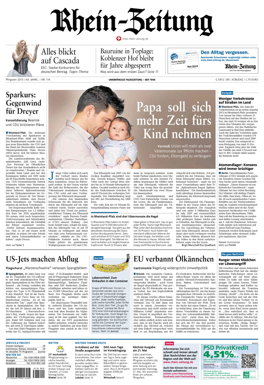 Rhein-Zeitung Koblenz & Region vom Samstag, 18.05.2013