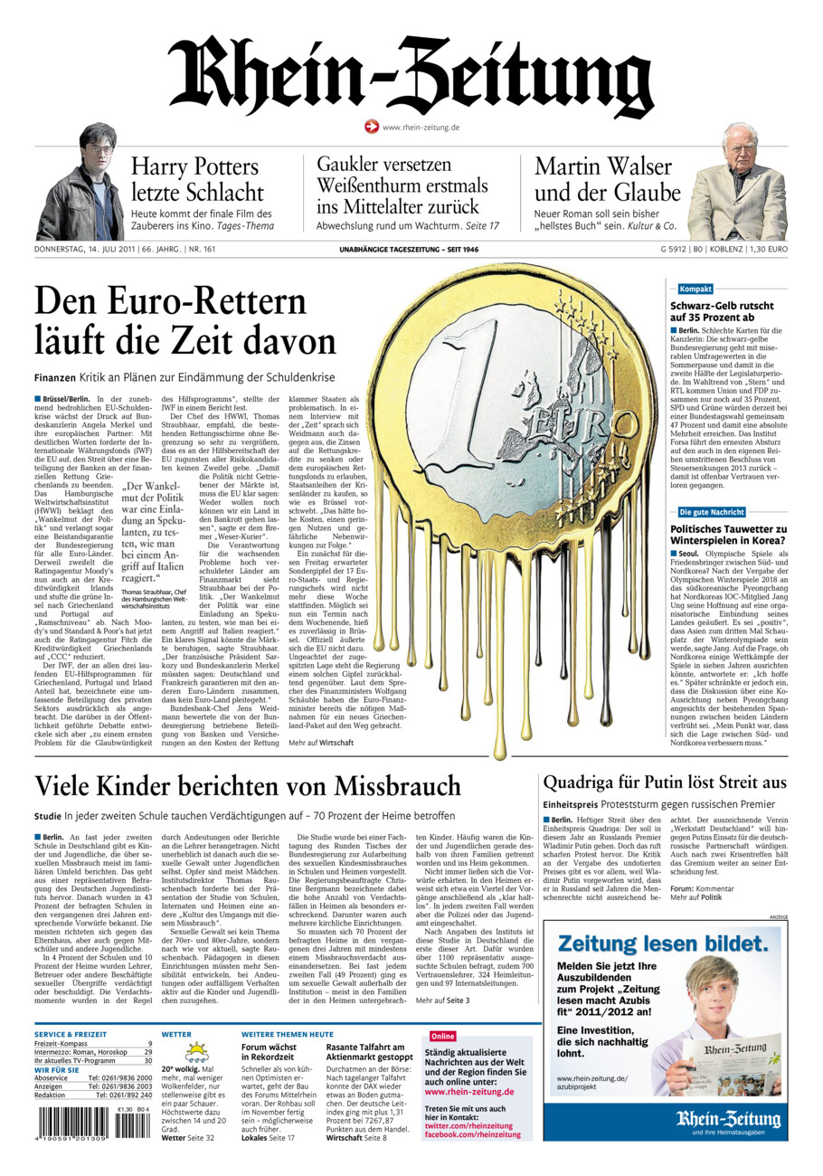Rhein-Zeitung Koblenz & Region vom Donnerstag, 14.07.2011