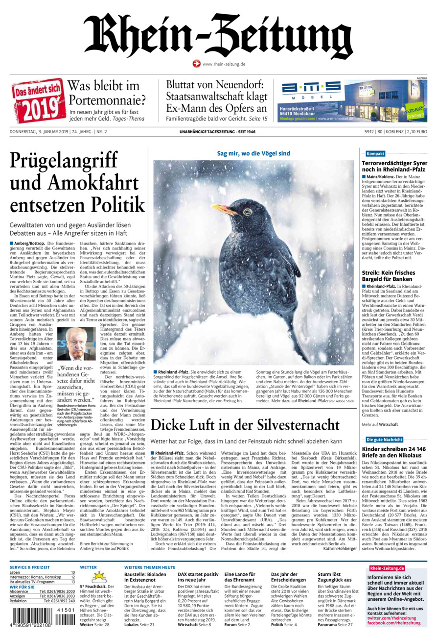 Rhein-Zeitung Koblenz & Region vom Donnerstag, 03.01.2019