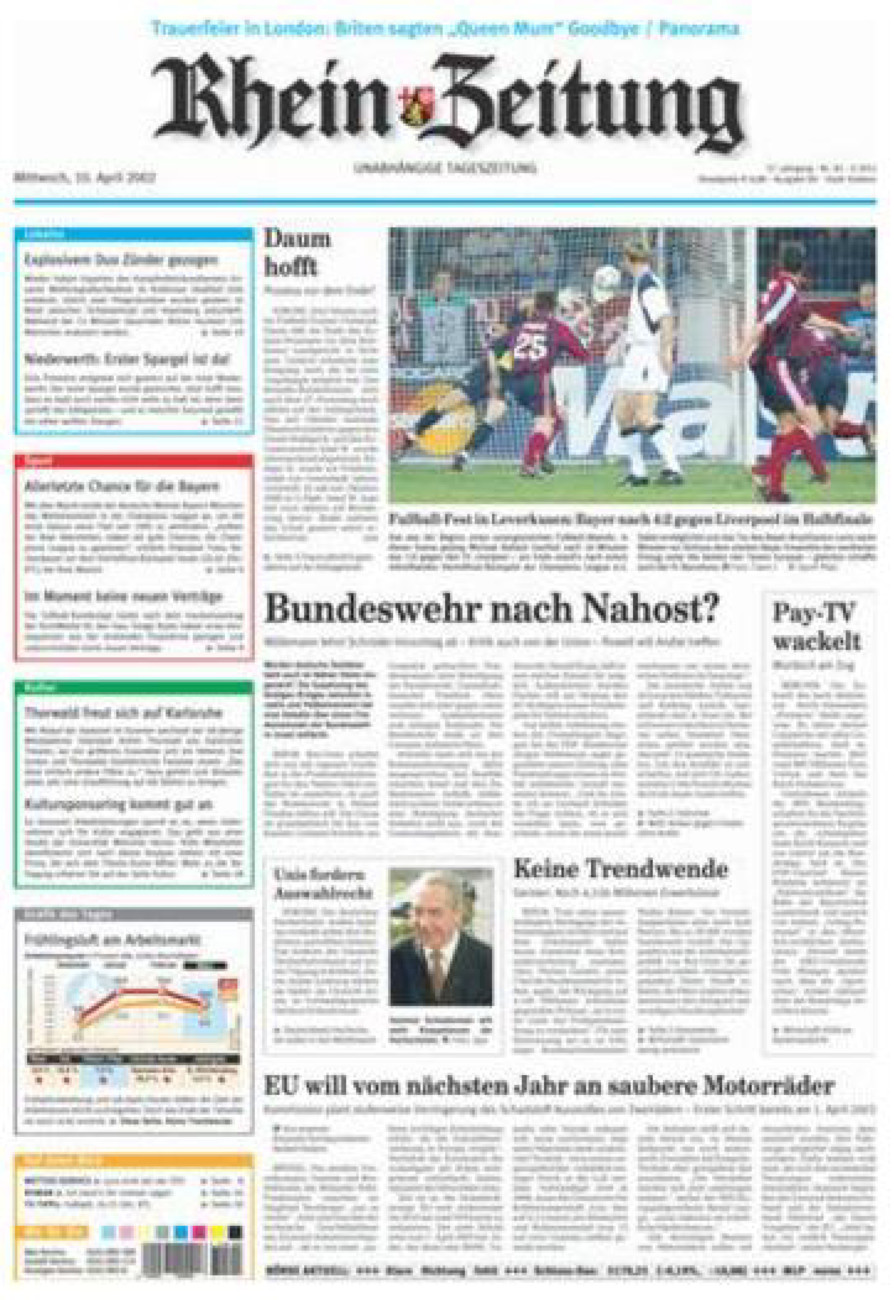 Rhein-Zeitung Koblenz & Region vom Mittwoch, 10.04.2002