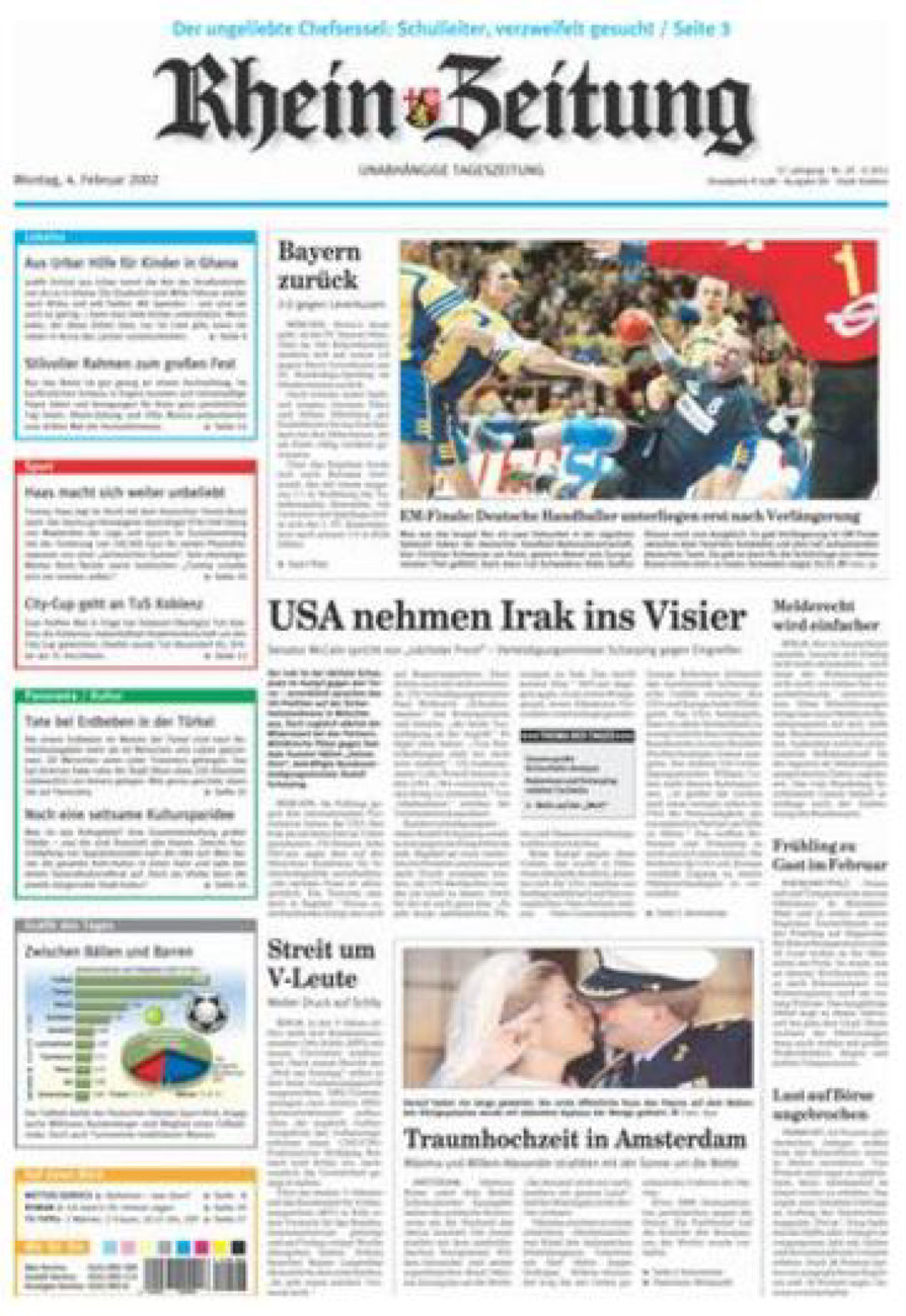 Rhein-Zeitung Koblenz & Region vom Montag, 04.02.2002