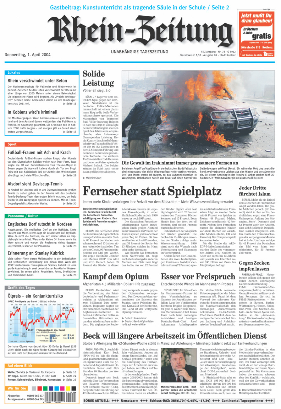 Rhein-Zeitung Koblenz & Region vom Donnerstag, 01.04.2004