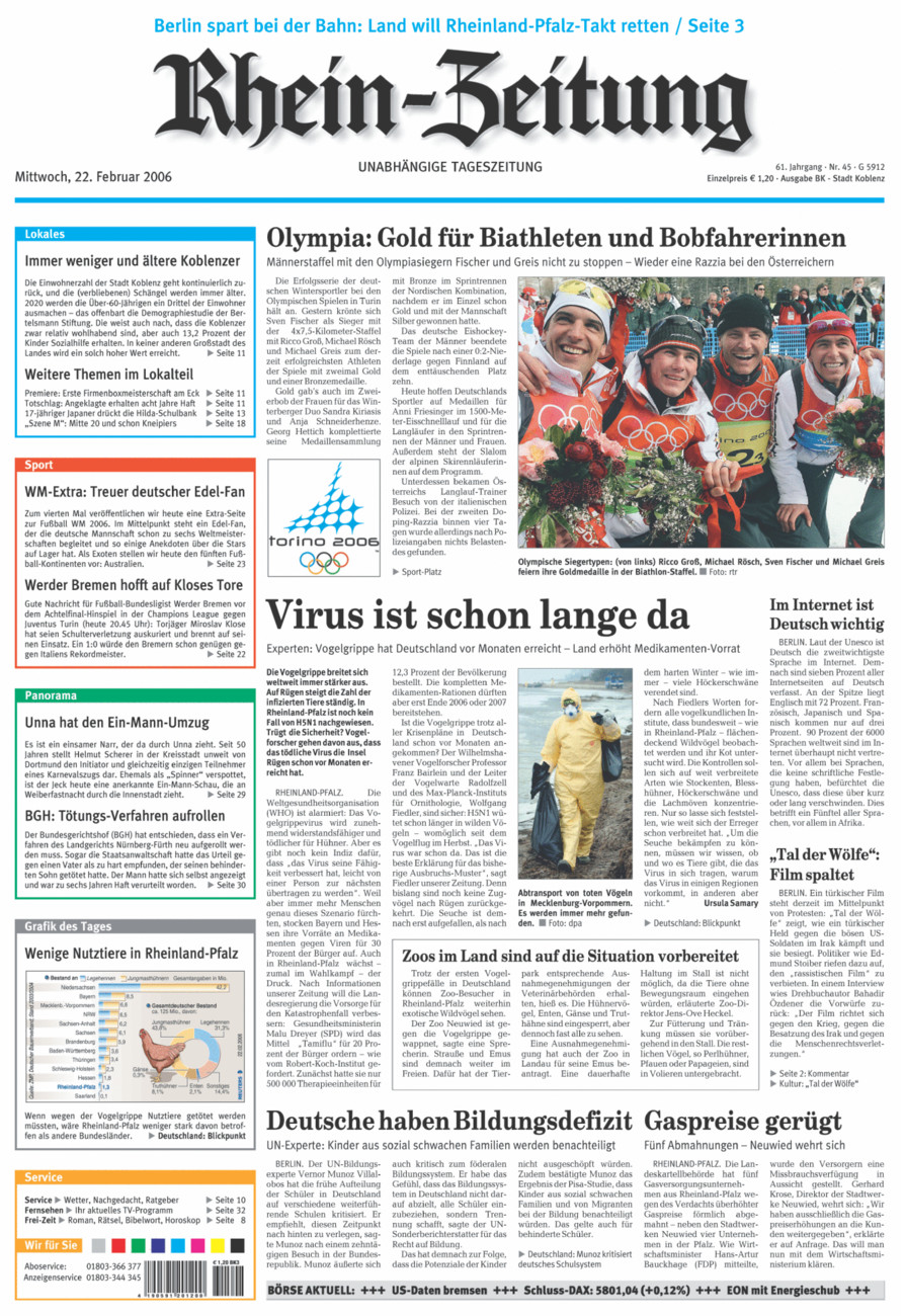 Rhein-Zeitung Koblenz & Region vom Mittwoch, 22.02.2006