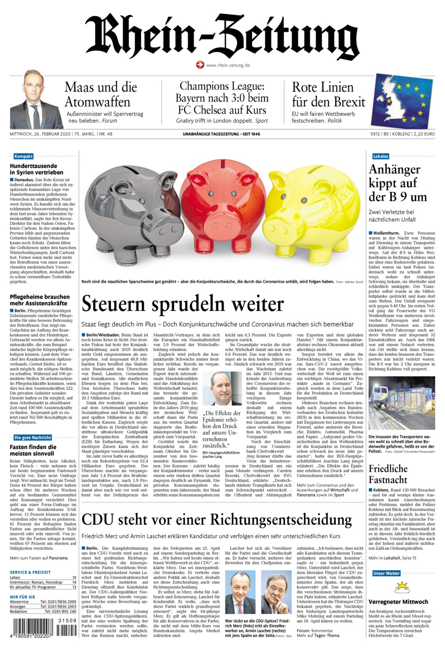 Rhein-Zeitung Koblenz & Region vom Mittwoch, 26.02.2020