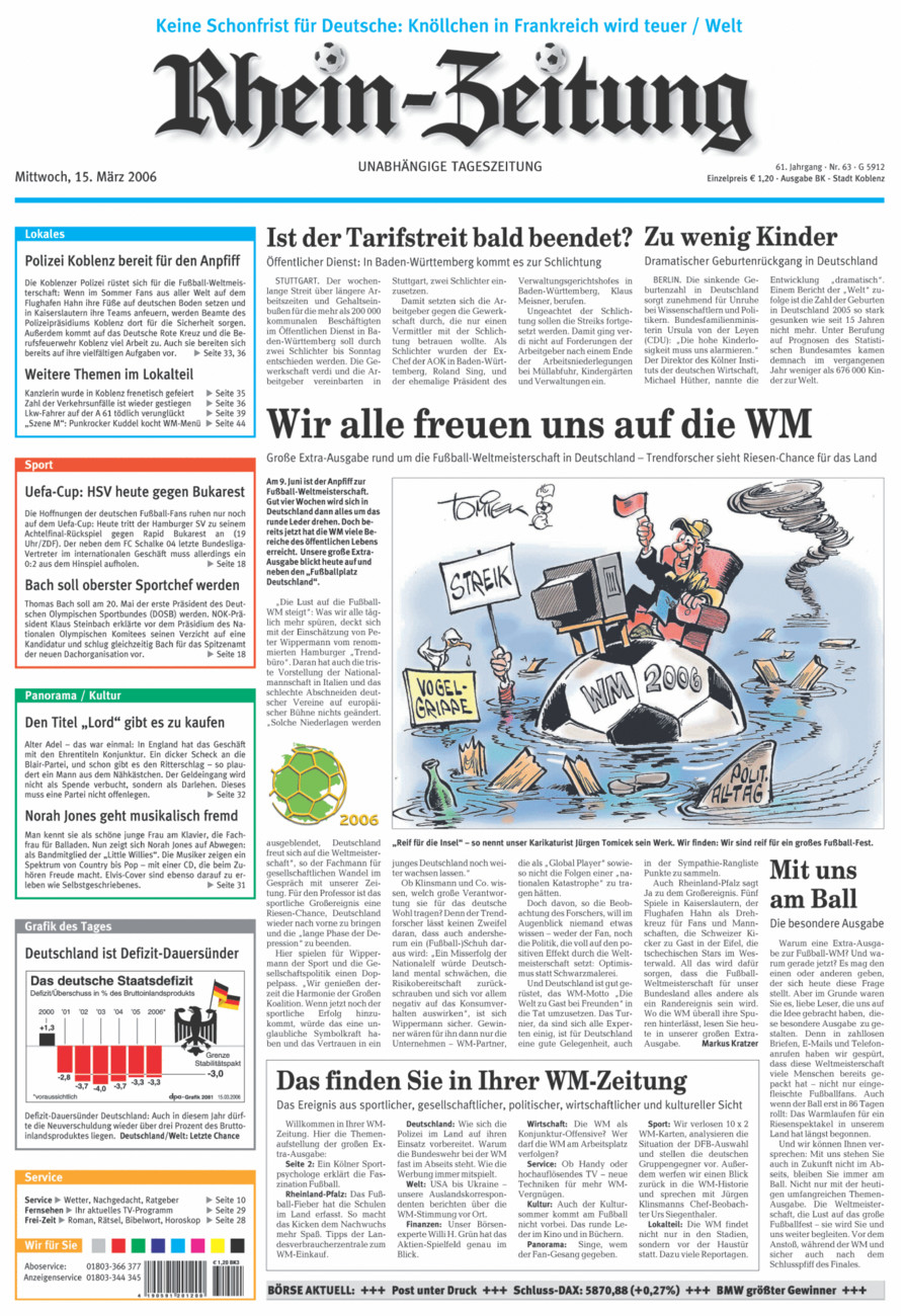 Rhein-Zeitung Koblenz & Region vom Mittwoch, 15.03.2006