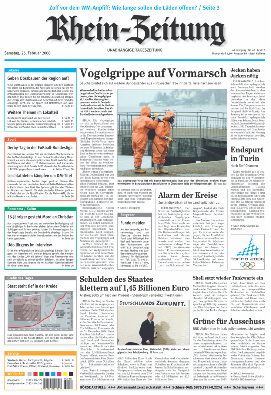 Rhein-Zeitung Koblenz & Region vom Samstag, 25.02.2006