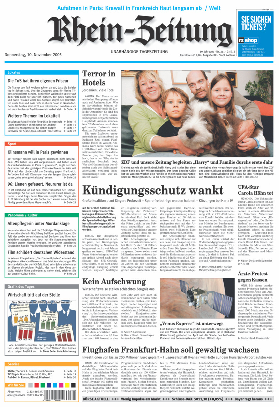 Rhein-Zeitung Koblenz & Region vom Donnerstag, 10.11.2005