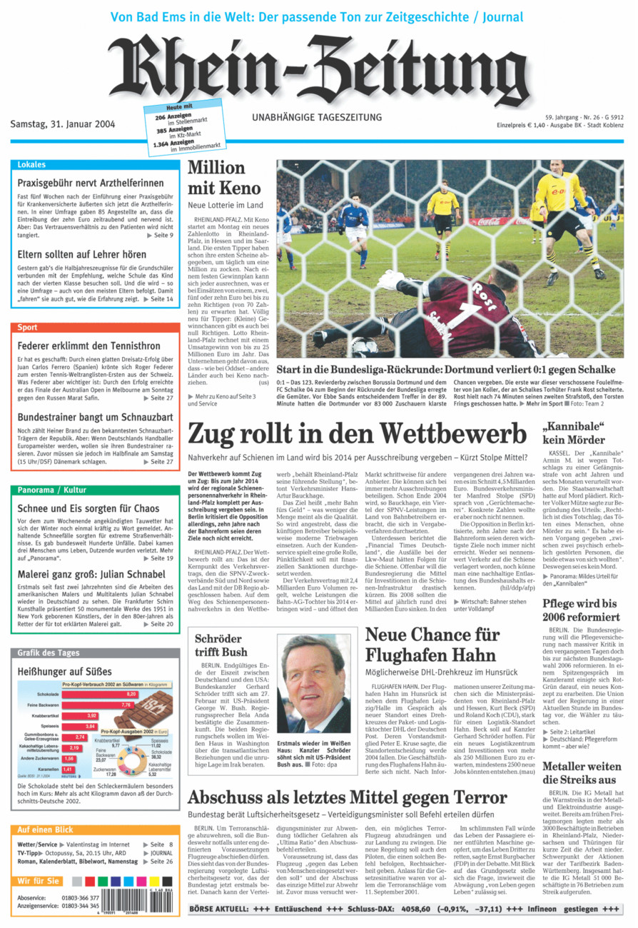 Rhein-Zeitung Koblenz & Region vom Samstag, 31.01.2004