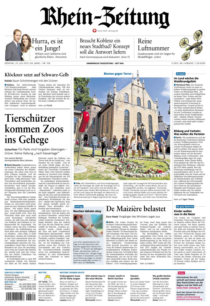 Rhein-Zeitung Koblenz & Region vom Dienstag, 23.07.2013