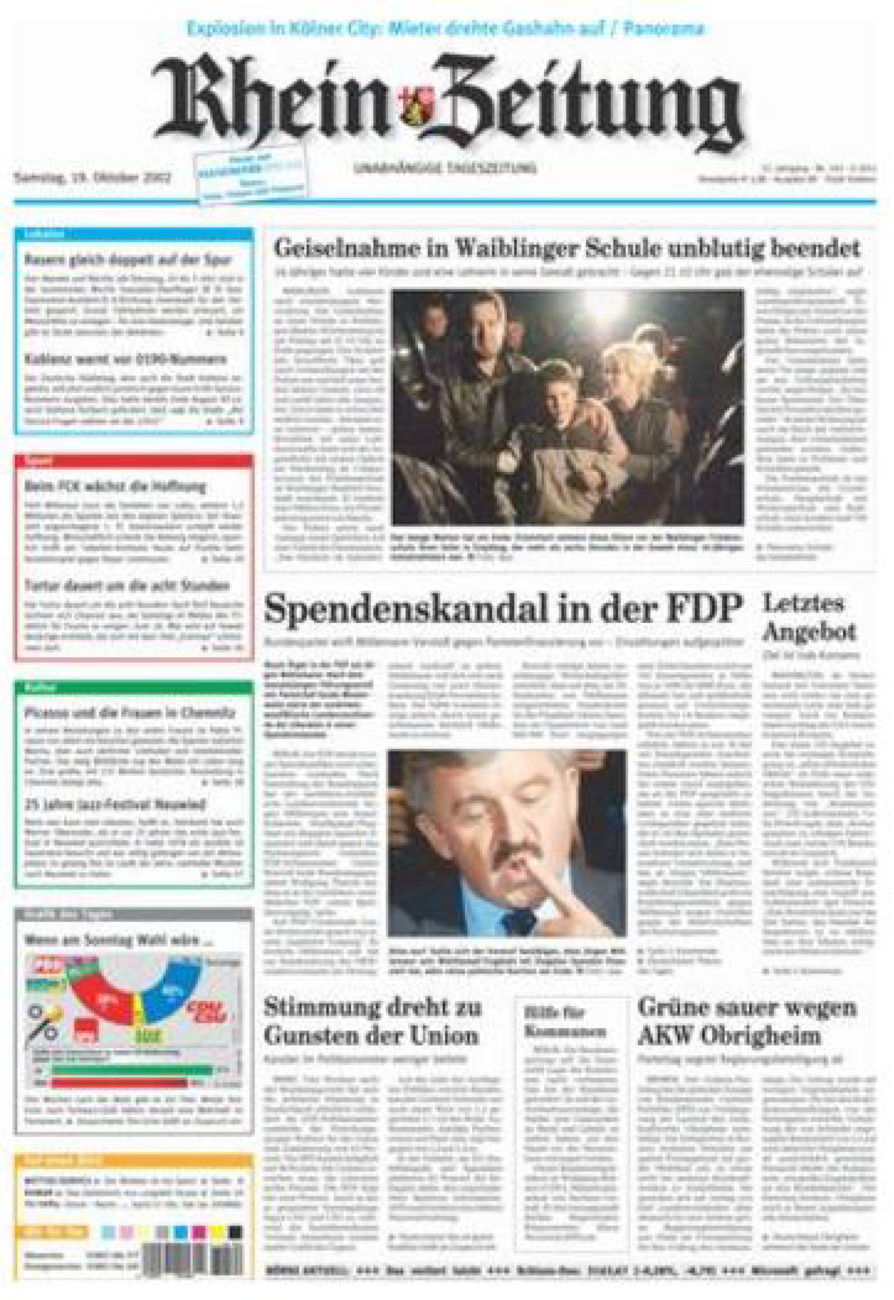 Rhein-Zeitung Koblenz & Region vom Samstag, 19.10.2002