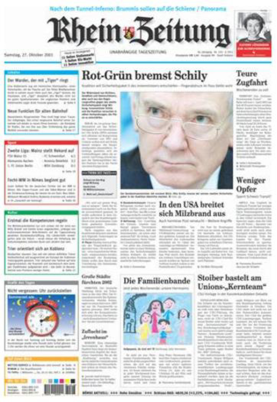 Rhein-Zeitung Koblenz & Region vom Samstag, 27.10.2001