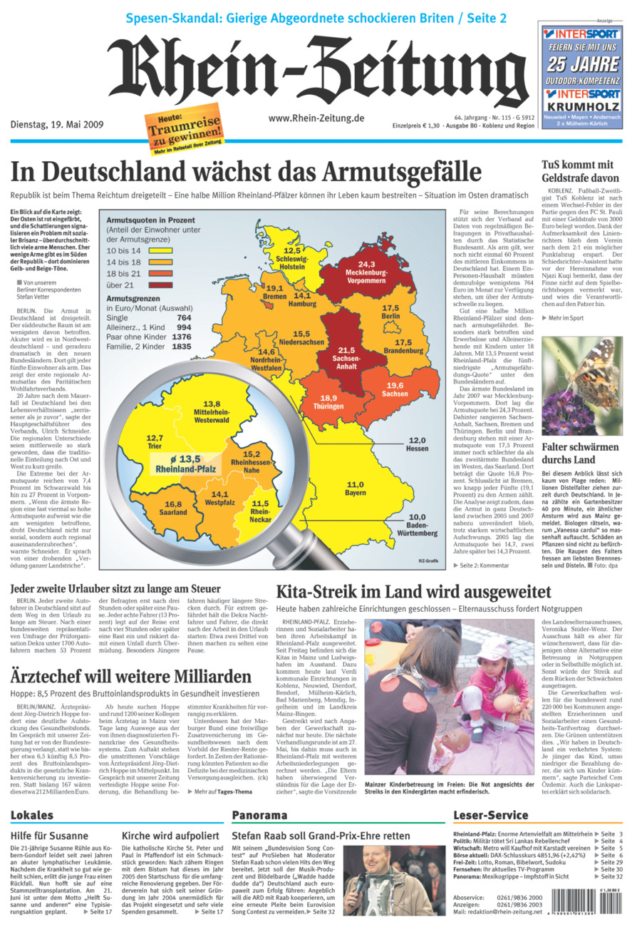 Rhein-Zeitung Koblenz & Region vom Dienstag, 19.05.2009