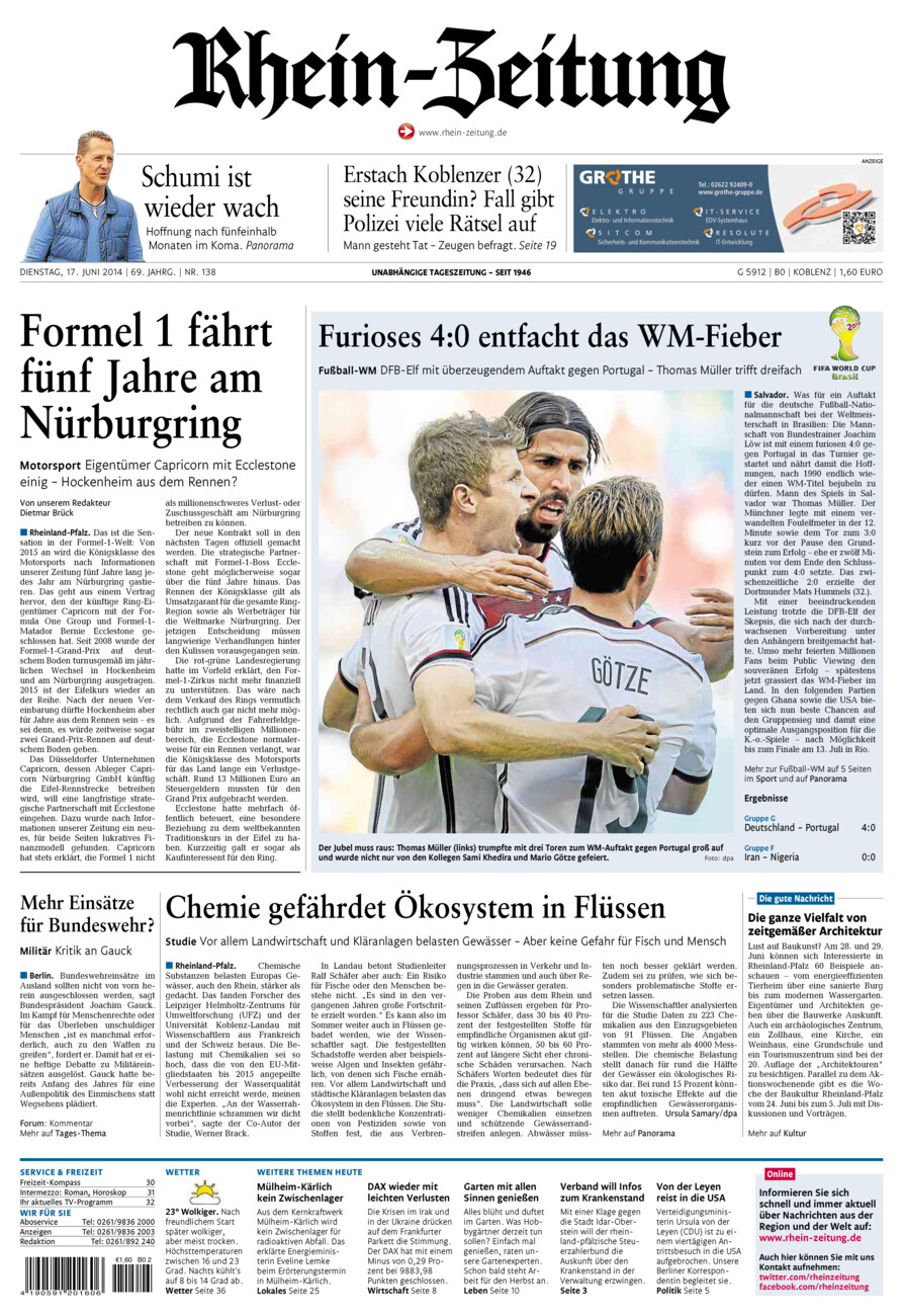 Rhein-Zeitung Koblenz & Region vom Dienstag, 17.06.2014
