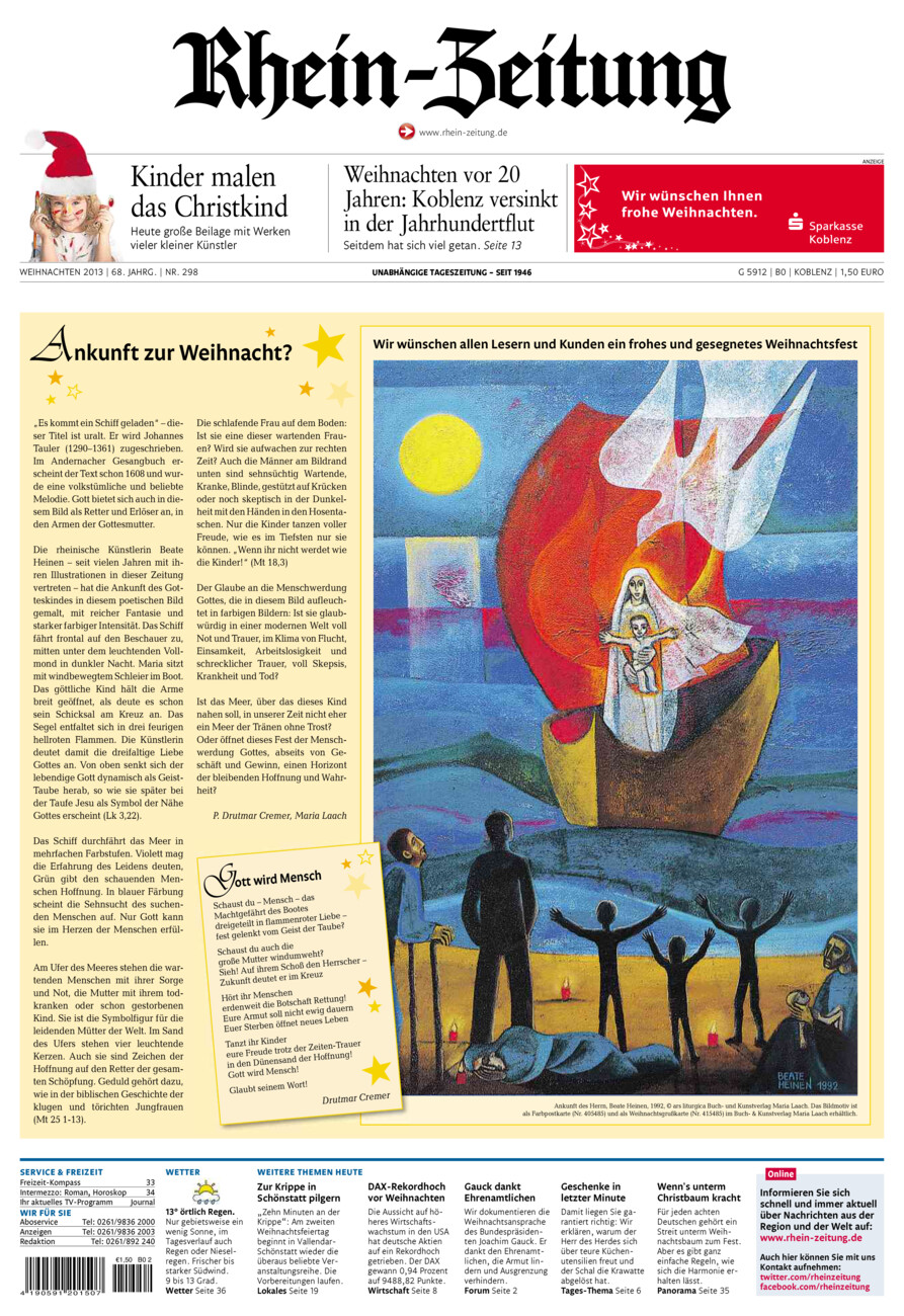 Rhein-Zeitung Koblenz & Region vom Dienstag, 24.12.2013