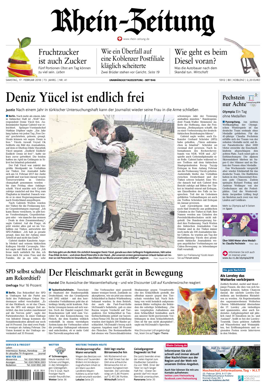 Rhein-Zeitung Koblenz & Region vom Samstag, 17.02.2018