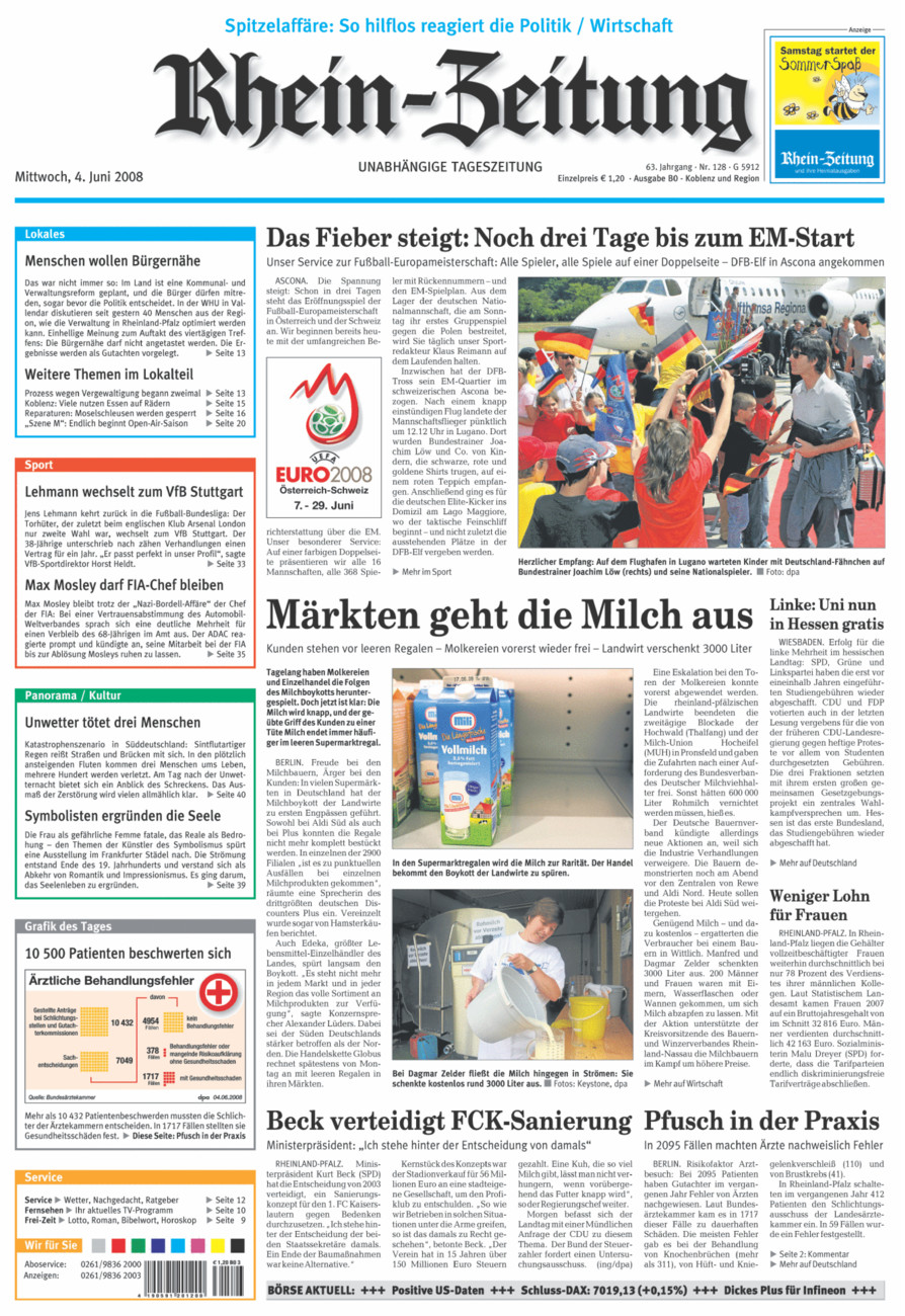 Rhein-Zeitung Koblenz & Region vom Mittwoch, 04.06.2008