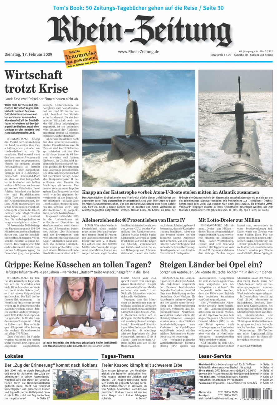 Rhein-Zeitung Koblenz & Region vom Dienstag, 17.02.2009