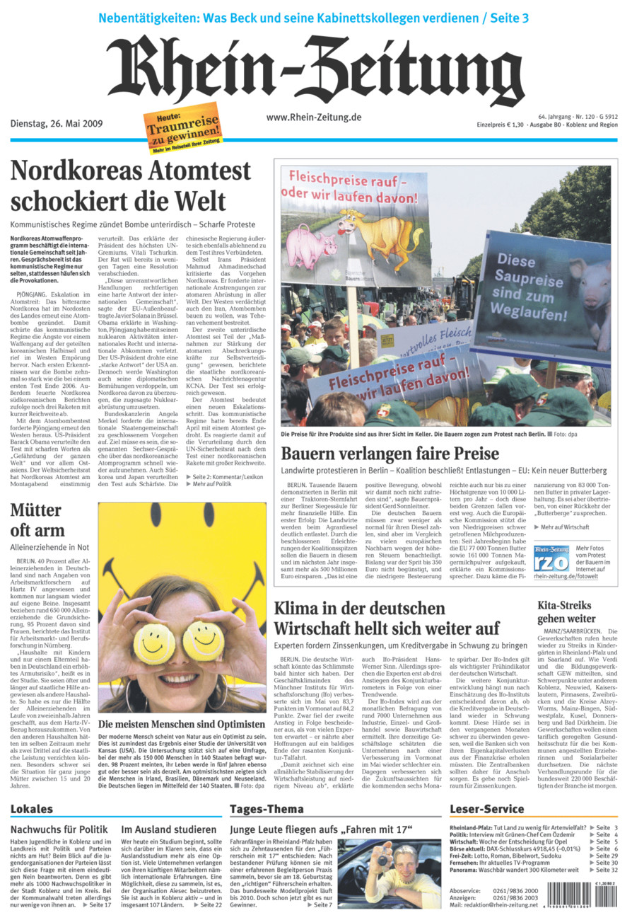 Rhein-Zeitung Koblenz & Region vom Dienstag, 26.05.2009
