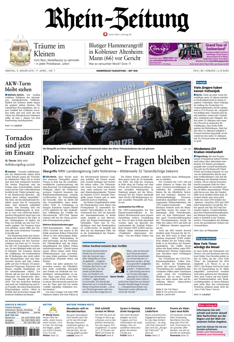 Rhein-Zeitung Koblenz & Region vom Samstag, 09.01.2016