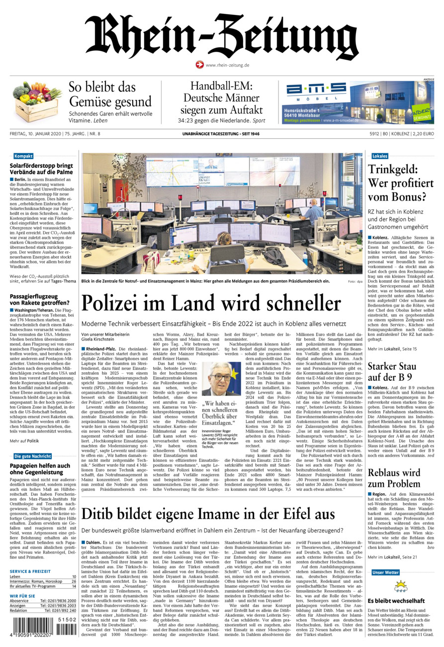 Rhein-Zeitung Koblenz & Region vom Freitag, 10.01.2020